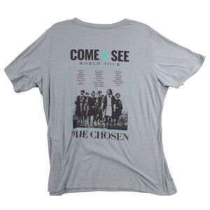 The Chosen 2XL Gray Unisex V-Neck T-Shirt With "Come & See World Tour" Graphic P
